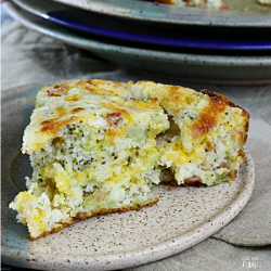 slice of skillet buttermilk cornbread.