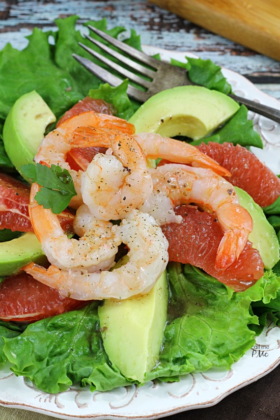 Grapefruit Avocado Shrimp Salad - unique salad recipe from callmepmc.com tangy grapefruit, creamy avocado