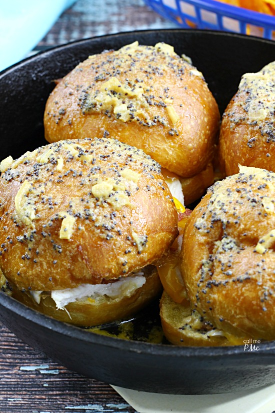 Sliders, turkey. sandwiches. A slightly didn't take on the popular sandwich sliders, my Poppy Seeds Turkey Sliders are buttery, cheesy, savory bites of delicious goodness! My advice? Make them immediately! 10 Grandma Approved Recipes