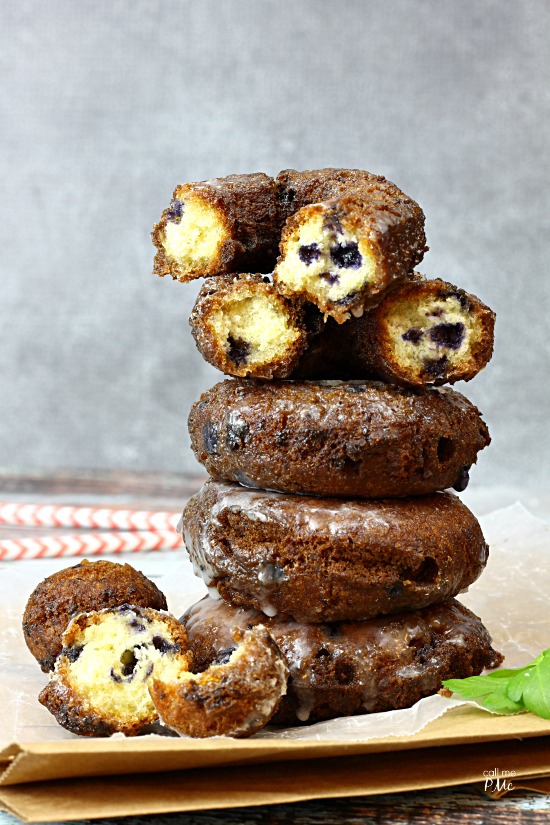 Two Ingredient Blueberry Cake Donuts