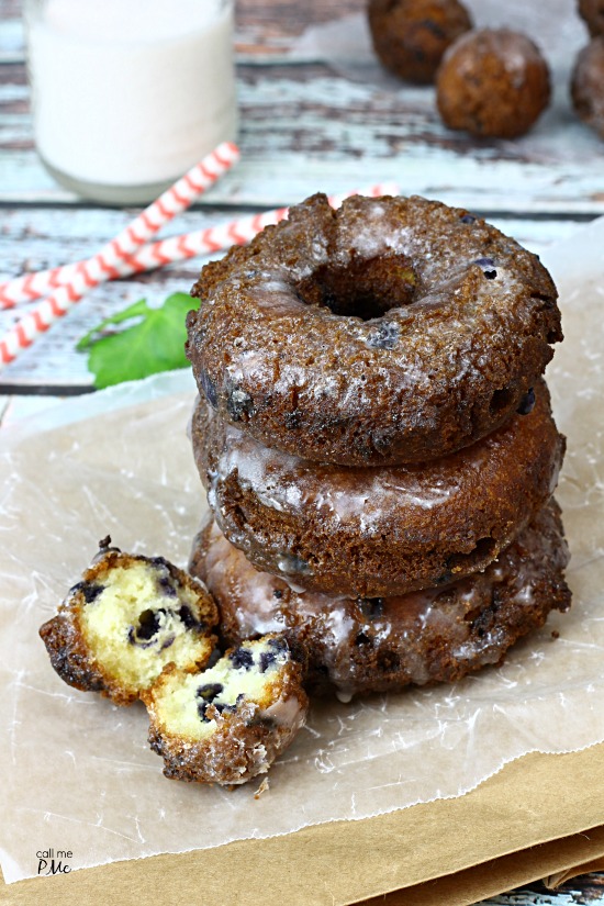 Two Ingredient Blueberry Cake Donuts 