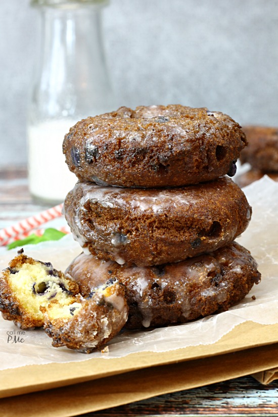 Two Ingredient Blueberry Cake Donuts