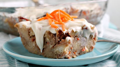 Cream Cheese Glazed Carrot Cake Bread Pudding Recipe