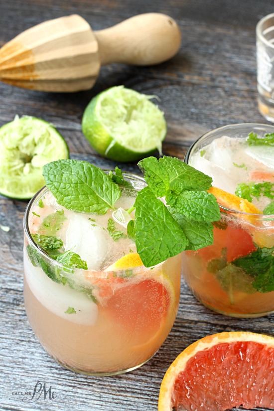 Champagne Grapefruit Mojito from callmepmc.com, the perfect mix of sweet and sour, this fruity cocktail will become your favorite.