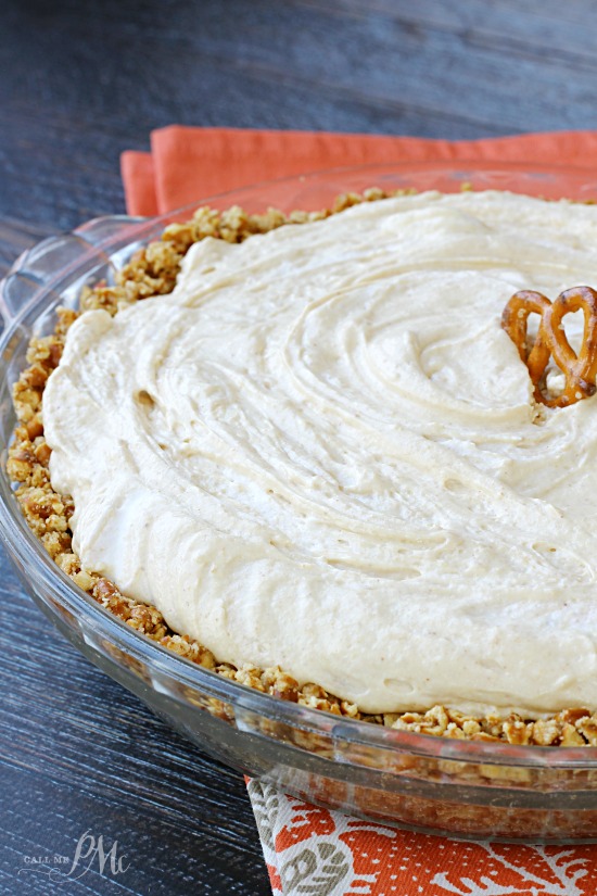 No Bake Peanut Butter Pretzel Pie