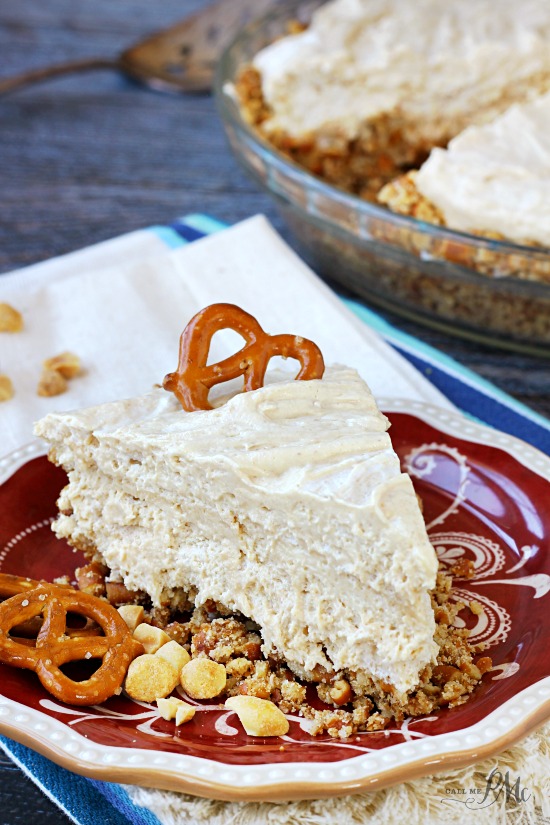 No Bake Peanut Butter Pretzel Pie