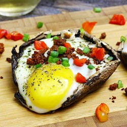 Paleo Stuffed Baked Eggs Portobello Mushrooms