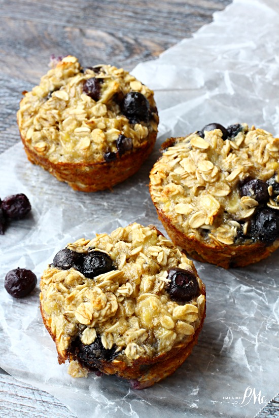 Baked Blueberry Oatmeal Cups, October Monthly Recipe Meal Plan