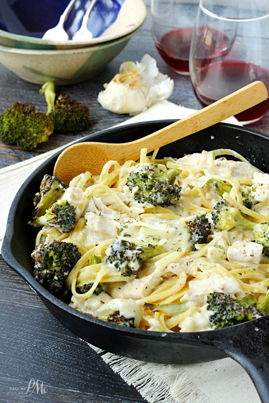 Roasted Broccoli Chicken Alfredo creamy alfredo mixed with flavorful chicken and roasted broccoli makes a quick, mouth-watering dinner.