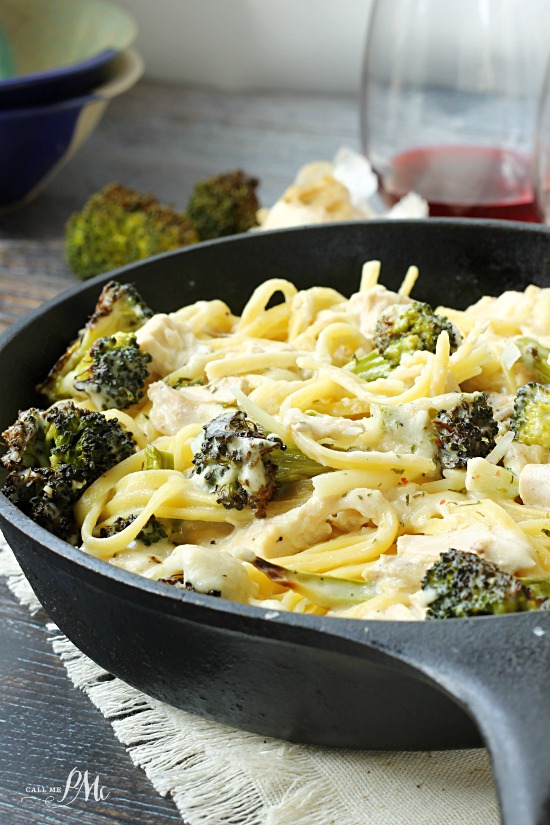 Roasted Broccoli Chicken Alfredo creamy alfredo mixed with flavorful chicken and roasted broccoli makes a quick, mouth-watering dinner.