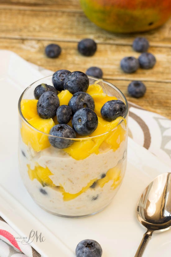 Blueberry Mango Overnight Oats Parfait 