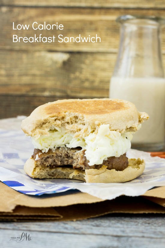 Low Calorie Breakfast Sandwich is high in protein and low in calories. It's hearty, satisfying and tasty with egg whites, turkey sausage and creamy cheese. Low Calorie Breakfast Sandwich