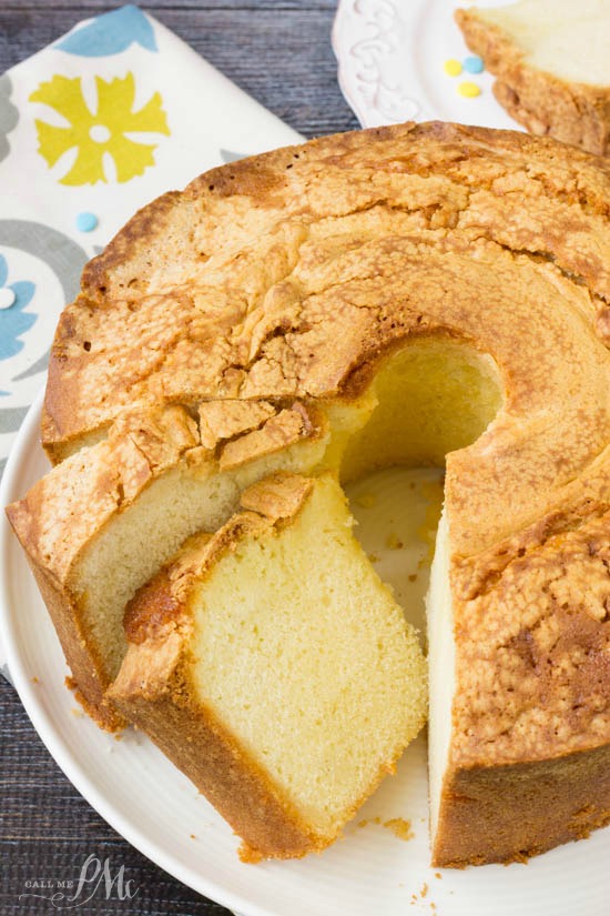 Million Dollar Pound Cake has a fine, rich, smooth texture with classic vanilla flavor.