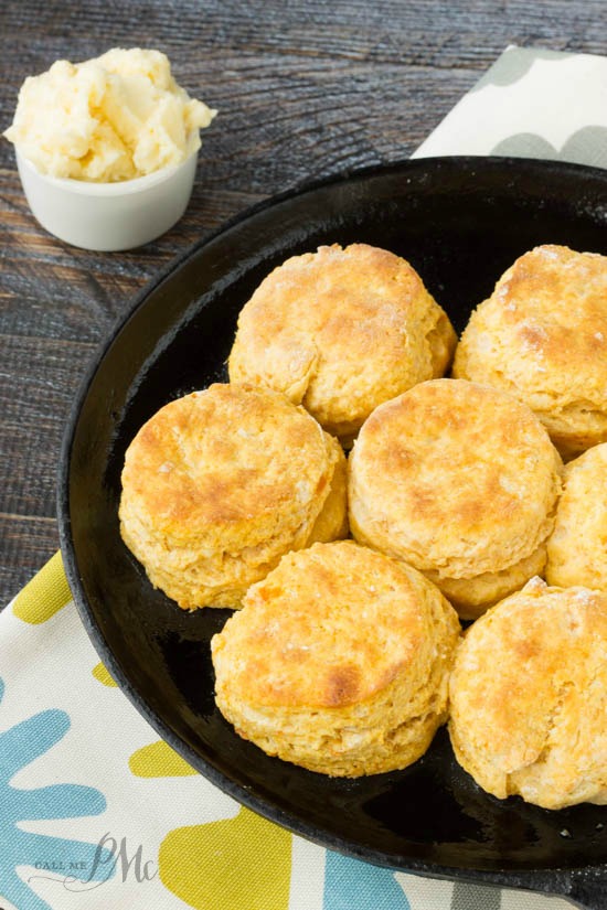 Sweet Potato Biscuits on a skillet.