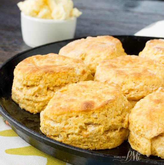 Old Fashioned Homemade Sweet Potato Biscuits with Honey Butter are buttery, slightly sweet, and pillowy soft.