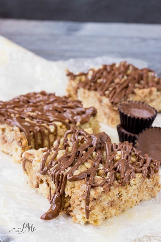 Cut Bhocolate Peanutter Rice Krispie Treats are wonderfully easy and perfect for any occasion. Put this no-bake dessert in your recipe box, I guarantee you'll make it again and again.