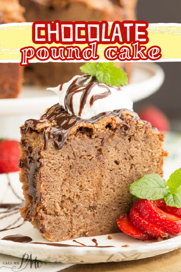 Chocolate Pound Cake recipe is dense, moist and lightly chocolate flavored. This classic cake recipe has a tender texture and small crumb and perfect for chocolate lovers!