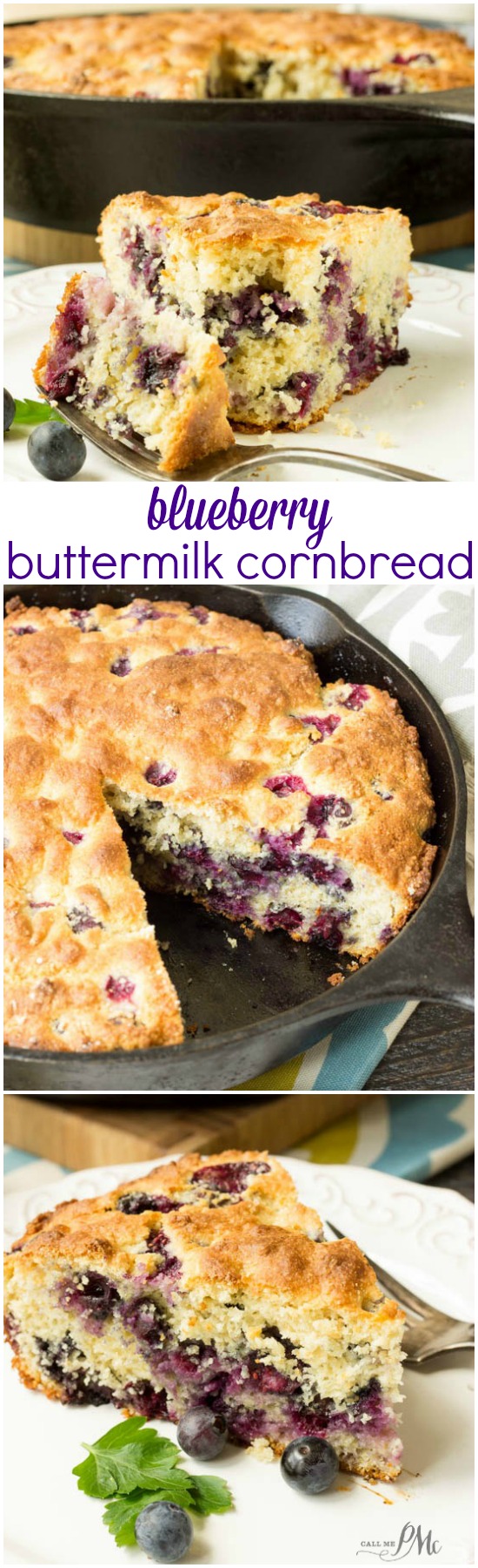 Wedge of blueberry cornbread