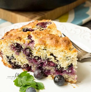 buttermilk cornbread with fresh blueberries