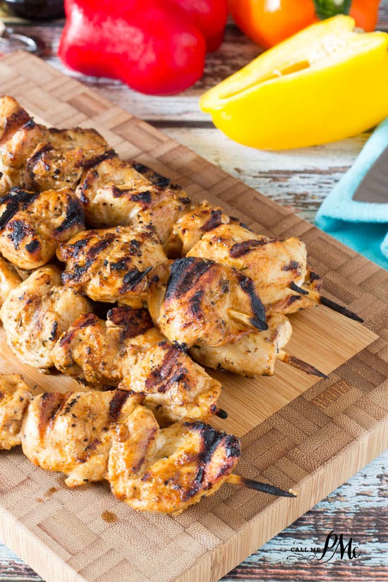 skewers of meat with fajita seasoning.