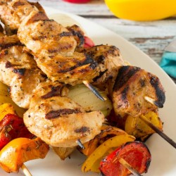 Chicken fajitas on a stick.