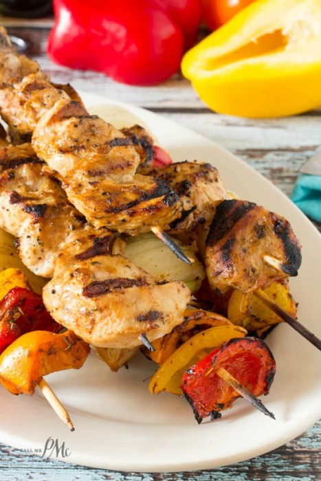 Chicken fajitas on a stick.