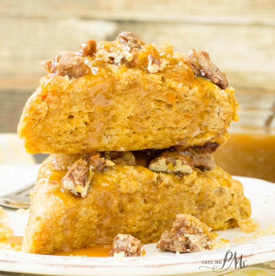 Sugared Pecan Crumble Topped Sweet Potato Scones