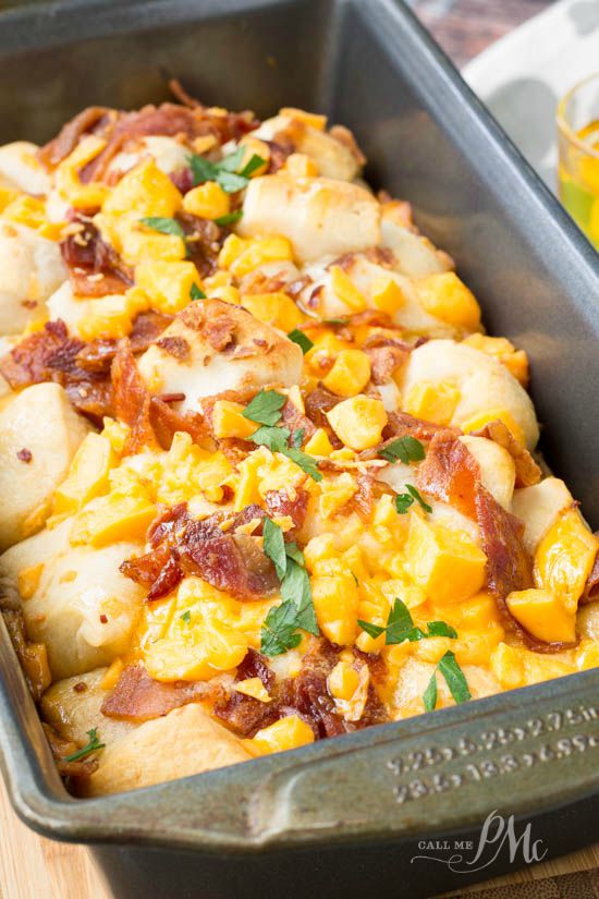 Gooey, cheesy and full of crisp bacon, Bacon Cheese Pull Apart Bread recipe is a simple and versatile recipe. It makes a fun brunch, it's convenient for tailgating and it's a favorite of kids for an afternoon snack!
