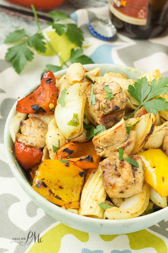 Chicken Fajita Pasta Salad Recipe is an easy, flavorful dinner option using the cook once eat twice concept. 