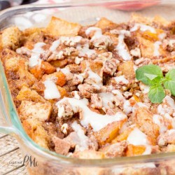 Easy Peach Cobbler Bread Pudding