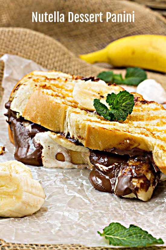 Easy Nutella Dessert Panini is a drippy, gooey dessert that's perfect on the grill and can be made in minutes!