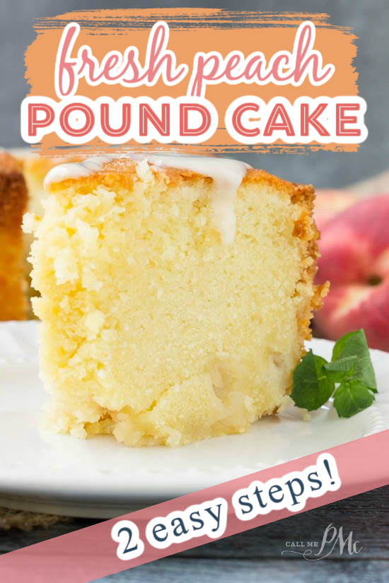 Peach pound cake slice