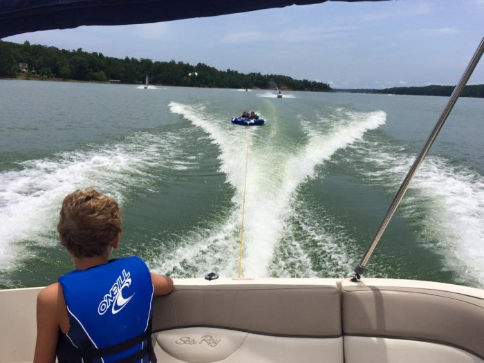 boating on Smith lake in Mississippi.