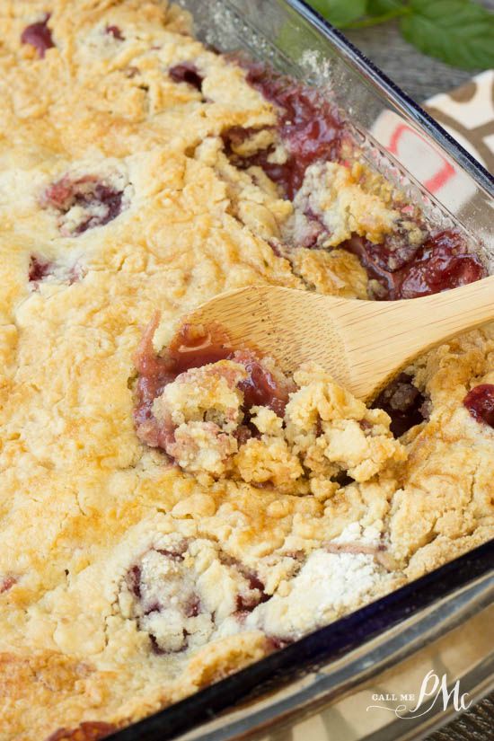 Easy Strawberry Dump Cobbler is also known as Ridiculously Easy Cake and Are You Kidding Me Cake? Strawberries with top crust.