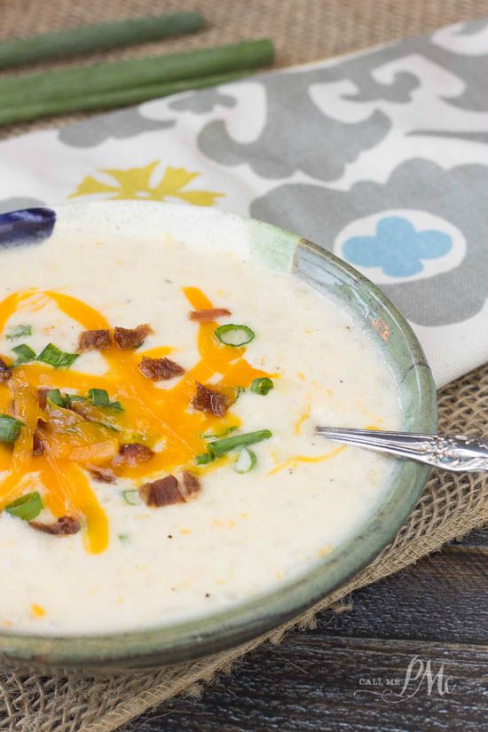 Hash Brown Slow Cooker Potato Soup recipe is a comfort food winner food in bowl