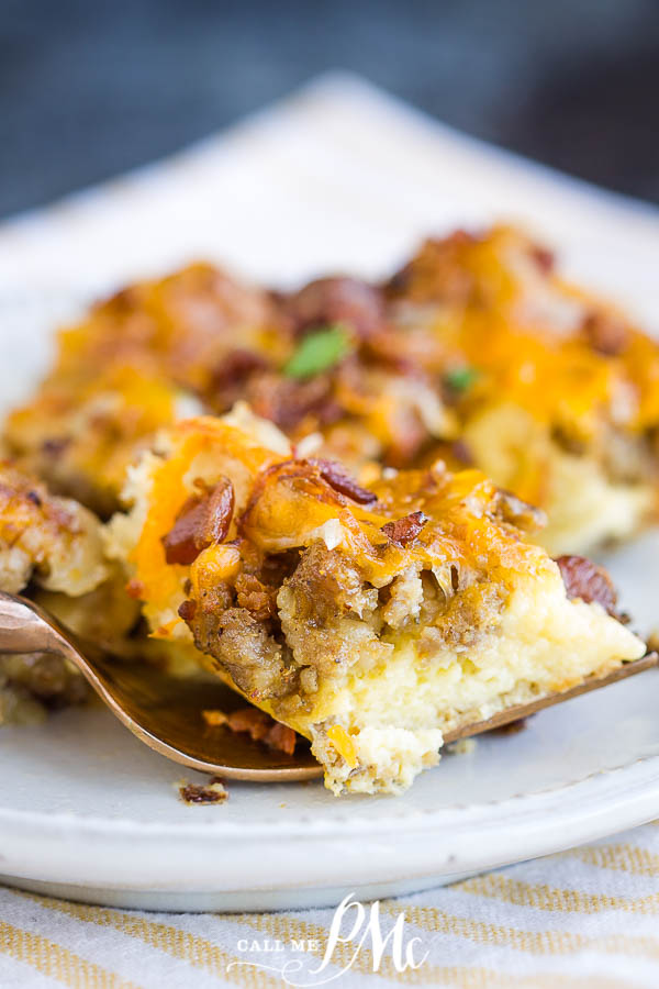 Overnight Sausage Egg Breakfast Casserole recipe is an easy to make Christmas morning or any morning family friendly easy breakfast and brunch recipe. #breakfast #brunch #recipe #casserole #sausage #cheese Overnight Sausage Egg Breakfast Casserole