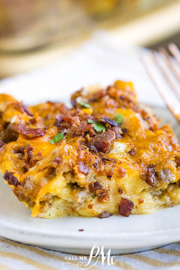 plate with eggs, cheese, and bacon bits