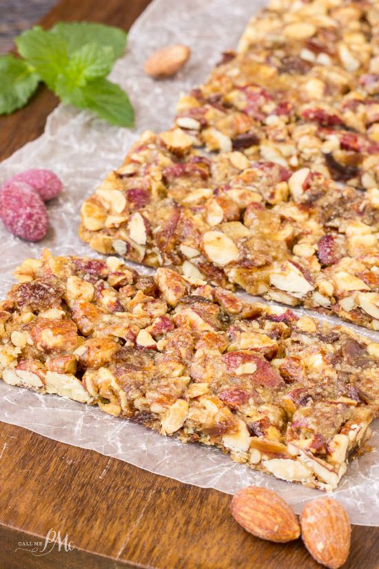 salted caramel and blueberry almond snack bars