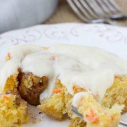 Scratch Made Carrot Cake Cinnamon Rolls with Cream Cheese Frosting