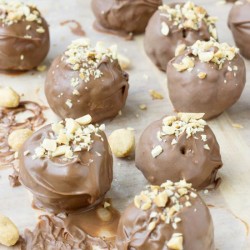 chocolate covered banana bread cake balls.