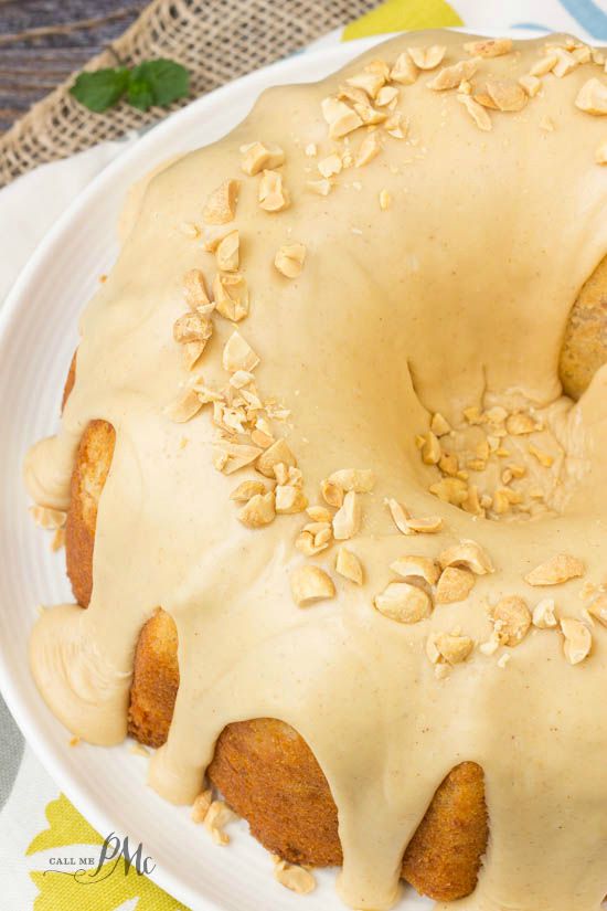 Peanut Butter Glazed Banana Pound Cake recipe an indulgent dessert great for any occasion. Peanut Butter Glazed Banana Pound Cake