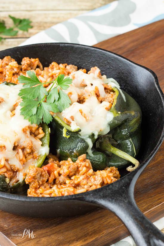 Sloppy Joe Stuffed Poblano Peppers recipe! A recipe the whole family will love