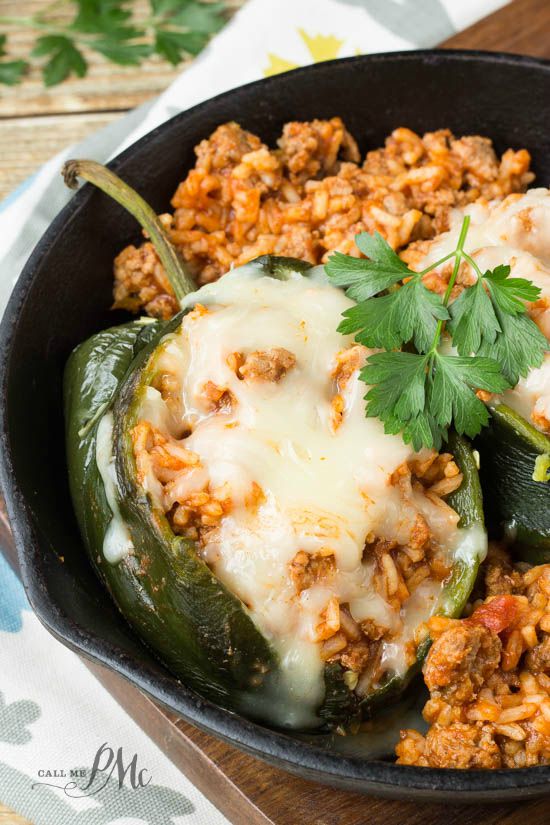 Sloppy Joe Stuffed Poblano Peppers 