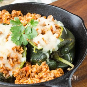 Sloppy Joe Stuffed Poblano Peppers