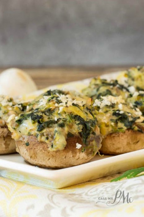 Spinach Artichoke Stuffed Mushrooms 