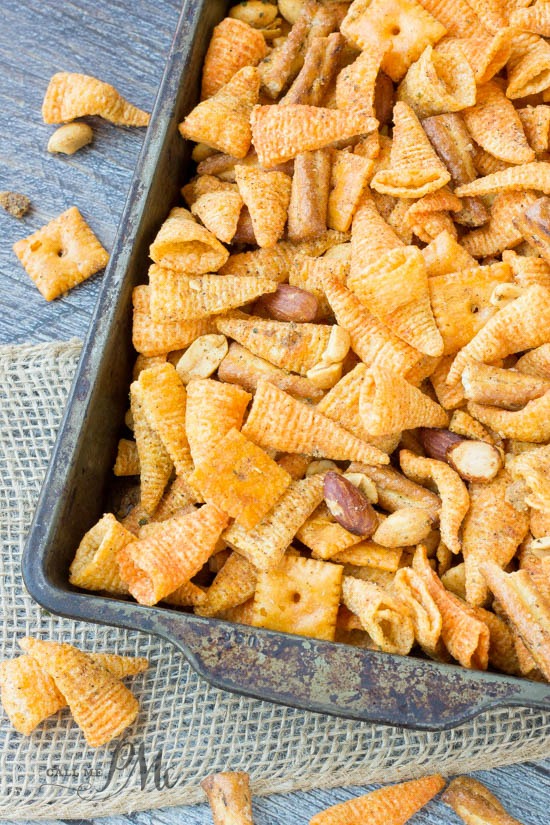 Boy Scout Snack Mix is crunchy, spicy and completely irresistible. It's great for snacking on while camping and makes a great gift during the holidays.