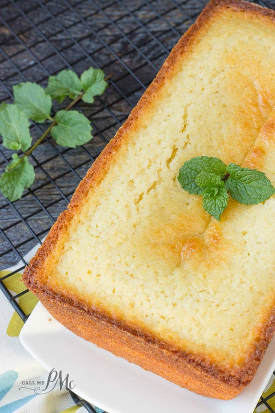 baked dessert on a white platter.