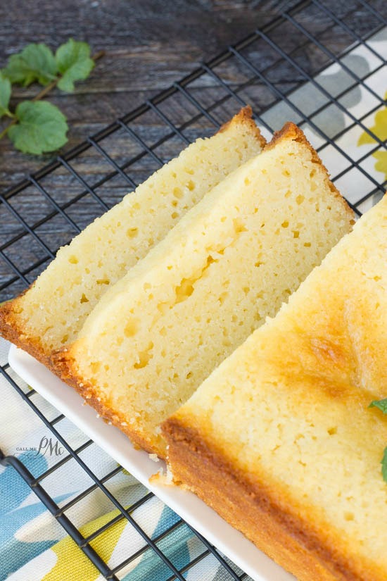 Classic Ricotta Pound cake recipe totally 'wows' everyone that tries it! slices of buttery cake, close up