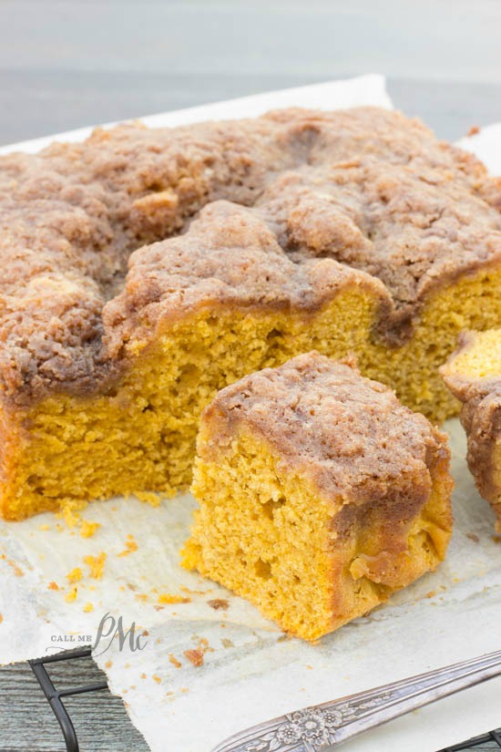 Easy Buttermilk Pumpkin Coffee Cake with Brown Sugar Streusel Recipe -Seriously so yummy and a great way to add pumpkin to your breakfast 