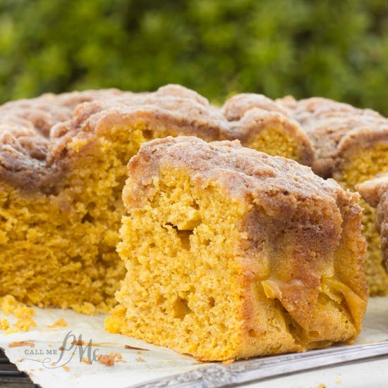 Easy Buttermilk Pumpkin Coffee Cake with Brown Sugar Streusel Recipe - the perfect Thanksgiving morning breakfast